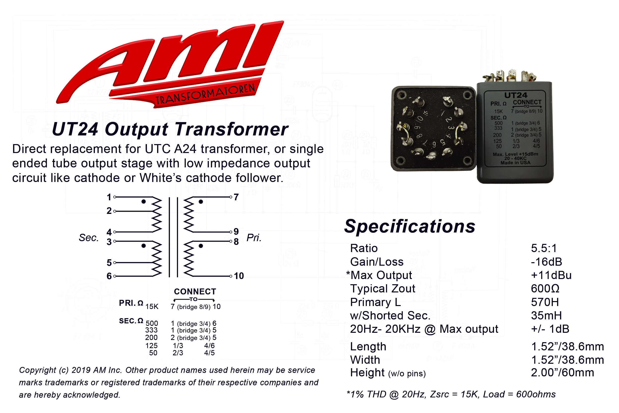 TAB Funkenwerk AMI UT24 Transformer